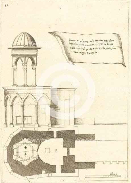 Plan and Elevation of the Church of the Holy Sepulchre, 1619. Creator: Jacques Callot.