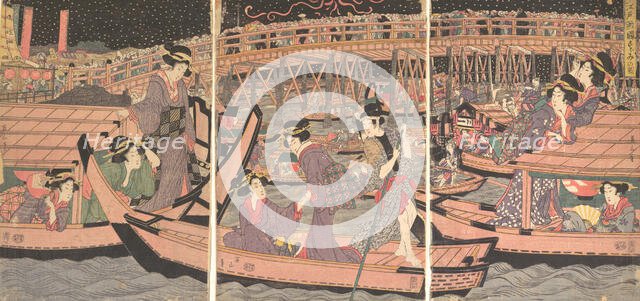 Cooling Off at Ryogoku in Edo, early-mid 19th century Creator: Kikugawa Eizan.