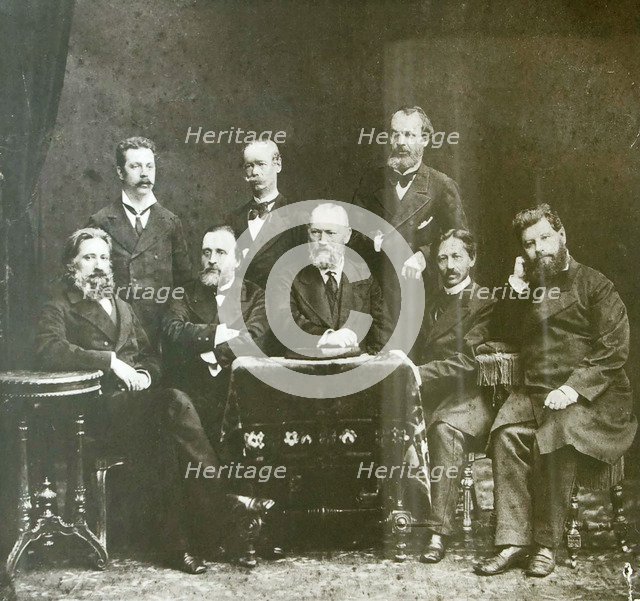 Russian playwrights, 1870s. Artist: Unknown