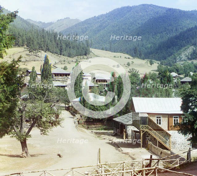Tsagvery; First Mineral Gorge in the background, between 1905 and 1915. Creator: Sergey Mikhaylovich Prokudin-Gorsky.