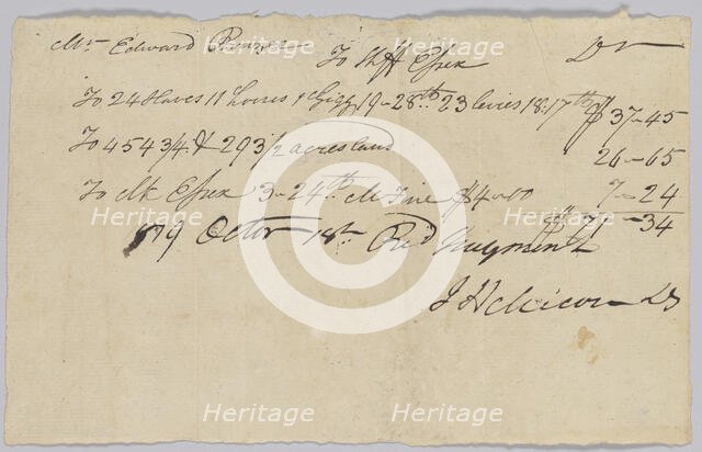 Account of taxable property, including enslaved persons, owned by Edward Rouzee, October 18, 1819. Creator: Unknown.