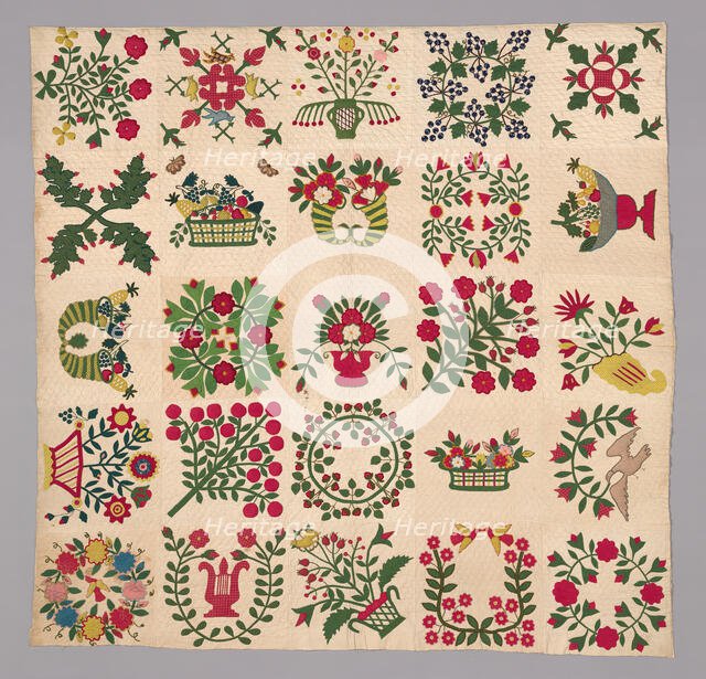 Bedcover (Album Quilt), United States, 1845/50. Creator: Unknown.