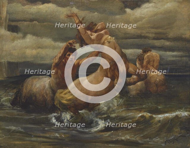Centaurs in the sea, ca 1877. Creator: Piglhein, Bruno (1848-1894).