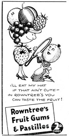 Rowntree's Fruit Gums and Pastilles, 1938. Artist: Unknown