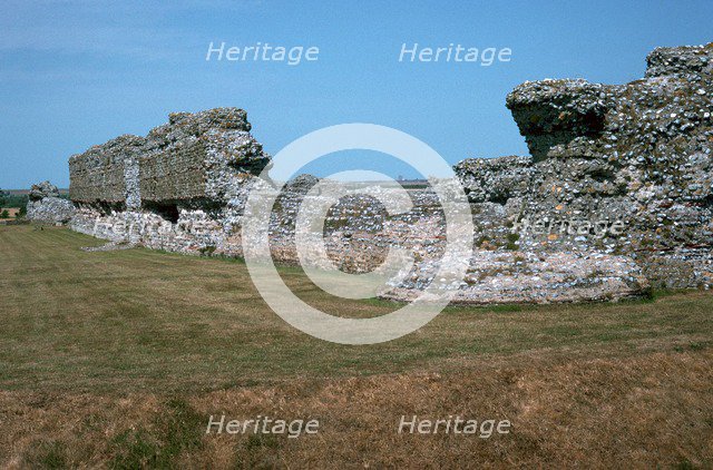 Walls of the Roman port of Richborough, 1st century. Artist: Unknown