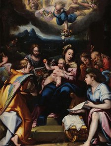 Holy Family with Angels and Saints, c1600. Creator: Calvaert, Denys (ca 1540-1619).