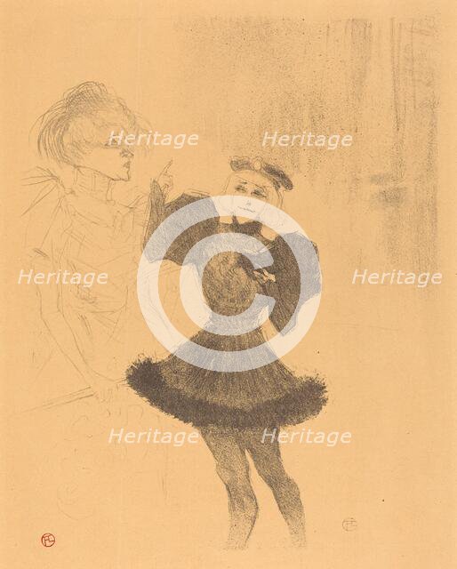 Lender and Lavalliere in "Le fils de l'Aretin" (Lender et Lavallière dans "Le fils de l'Arétin"), 18 Creator: Henri de Toulouse-Lautrec.