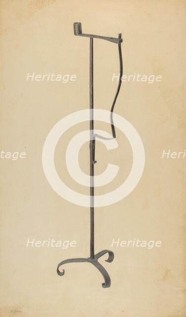 Rush and Candle Stand, c. 1938. Creator: Benjamin Resnick.