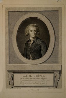 Portrait of the composer André Ernest Modeste Grétry (1741-1813), 1786. Creator: Cathelin, Louis-Jacques (1739-1804).