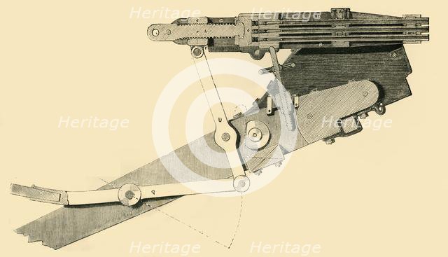 'French Mitrailleuse - Vertical Section of the Weapon and Carriage', c1872.  Creator: Unknown.