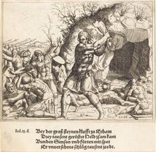 Samson Slays the Philistines, 1548. Creator: Augustin Hirschvogel.
