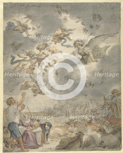 The proclamation to the shepherds, 1677. Creator: Cornelis Saftleven.