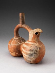 Double-Chambered Stirrup Spout Vessel in Form of a Parrot, 100 B.C./A.D. 500. Creator: Unknown.