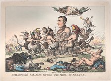 Hell Hounds Rallying Round the Idol of France, April 8, 1815., April 8, 1815. Creator: Thomas Rowlandson.