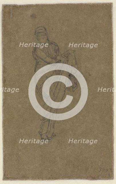 Standing Woman Holding Up Her Dress (verso), c. 1872. Creator: James McNeill Whistler (American, 1834-1903).