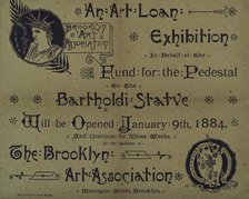 An Art Loan Exhibition, fund for the pedestal to the Bartholdi statue, c1884. Creator: George Halm.