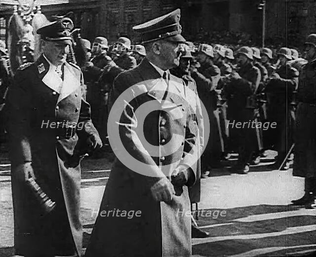 Adolf Hitler and Hermann Goering Inspecting German Soldiers, 1941. Creator: British Pathe Ltd.