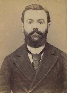 Bresson. Eugène, Marie. 30 ans, né le 4/7/63 à Chaumont (Haute-Marne). Avocat. Anarchiste...., 1894. Creator: Alphonse Bertillon.