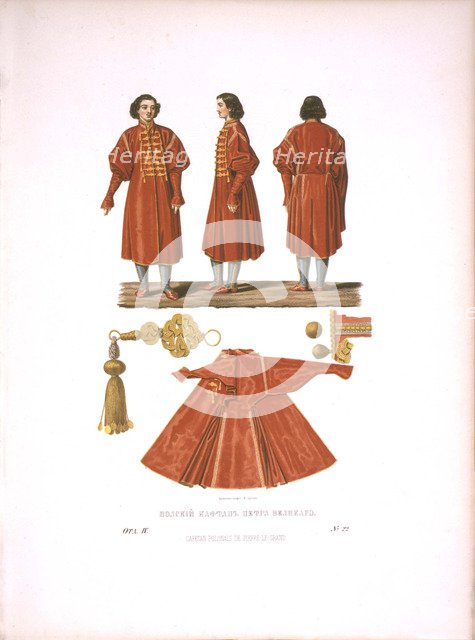 A Polish Kaftan of Peter the Great. From the Antiquities of the Russian State, before 1853. Artist: Solntsev, Fyodor Grigoryevich (1801-1892)