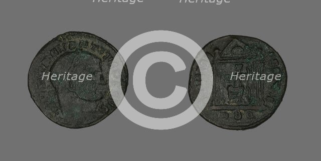 Follis (Coin) Portraying Emperor Maxentius, 308-310. Creator: Unknown.