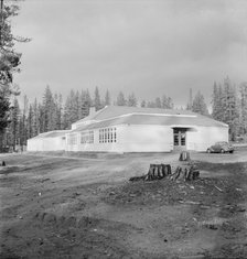 School in model company lumber town, Gilchrist, Oregon, 1939. Creator: Dorothea Lange.
