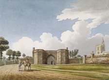 The entrance to Manor House, West Drayton, Middlesex, c1790. Artist: Anon