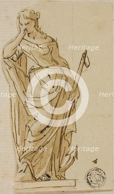 Hope: Design for the Unexecuted Monument to the First Duke of Marlborough, c. 1733. Creators: John Michael Rysbrack, Sir James Thornhill.