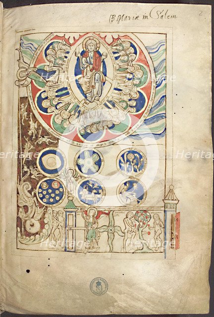 Miniature Initium creaturae dei from Liber Scivias by Hildegard of Bingen, ca 1220. Artist: Anonymous  