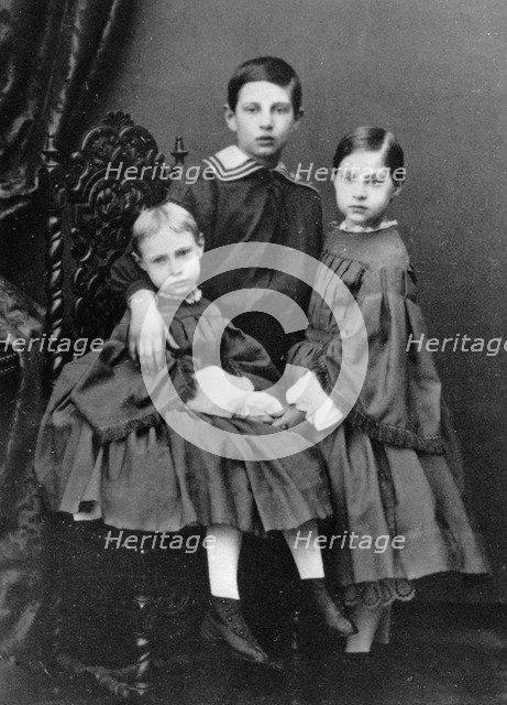 The three eldest children of Grand Duke Konstantin Nikolayevich of Russia, c1860-c1861. Artist: Unknown