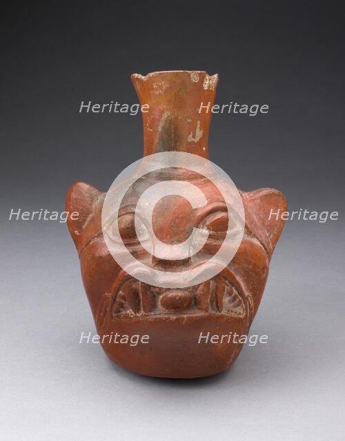 Jar in the Form of a Jaguar Head, A.D. 700/1000. Creator: Unknown.