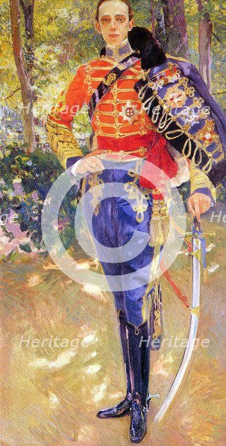 'Portrait of King Alfonso XIII in a Hussar's Uniform', 1907.  Artist: Joaquin Sorolla y Bastida