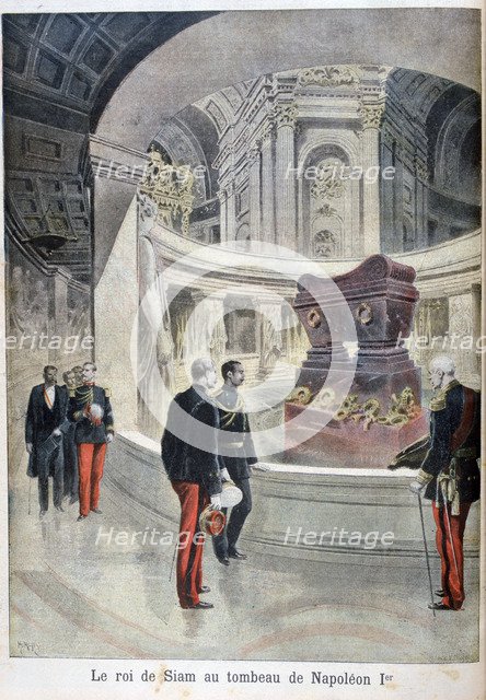 The King of Siam at the tomb of Napoleon I, Paris, 1897. Creator: Henri Meyer.