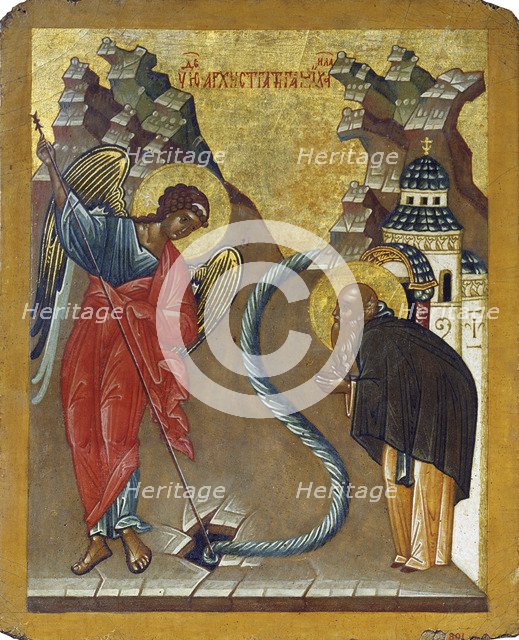 The Miracle of the Archangel Michael at Chonae, late 15th century. Creator: Russian icon.