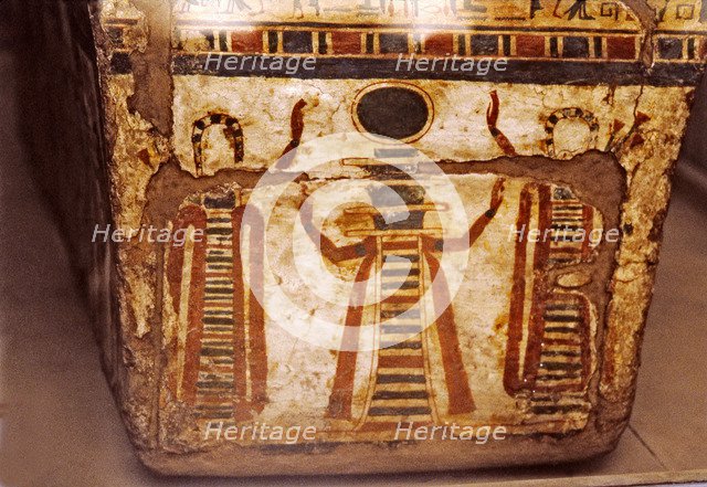 Detail of paintings in the sarcophagus 'Butehamon', who lived in Thebes at the beginning of the X…