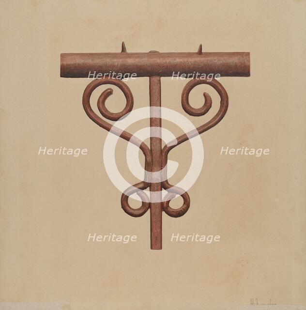 Cast Iron Window Railing, c. 1939. Creator: Harley Kempter.