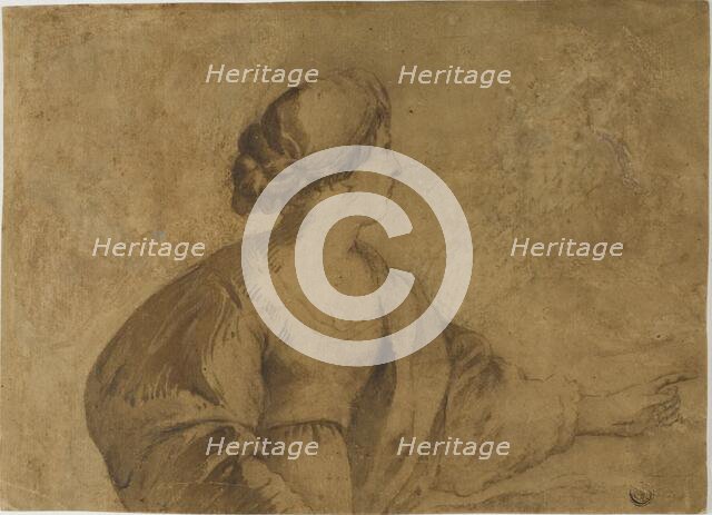 Woman in Profile, Pointing with Left Hand, n.d. Creator: Unknown.