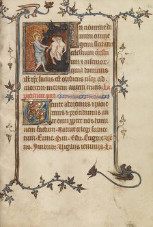 The Descent into Limbo; Bute Psalter, text and illumination about 1330. Creator: Atelier of the Passion Master.