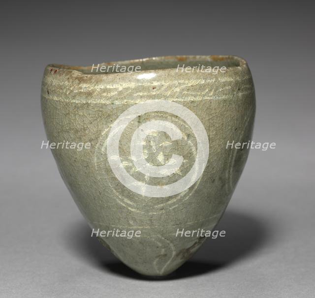 Cup with Inlaid Chrysanthemum Design, 1200s-1300s. Creator: Unknown.