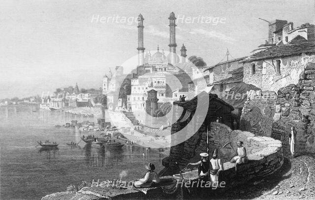 'Aurungzebe's Mosque, at Benares', 1834. Creator: William Purser.