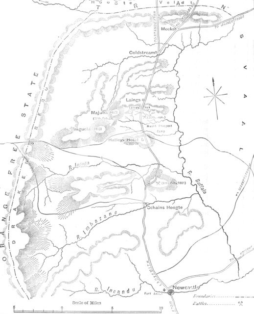 'Map of the Country between Newcastle and the Transvaal', c1880. Artist: Unknown.