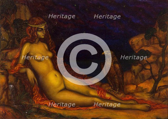 Hebe and the Eagle of Jupiter, 1926. Creator: Nikolay Kalmakov.