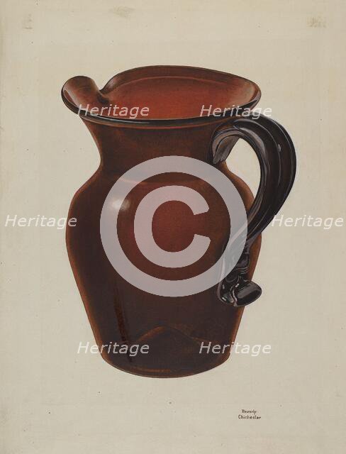 Pitcher, c. 1938. Creator: Beverly Chichester.