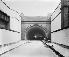 South entrance to the Rotherhithe Tunnel during construction, Southwark, London, 1908. Artist: Unknown.