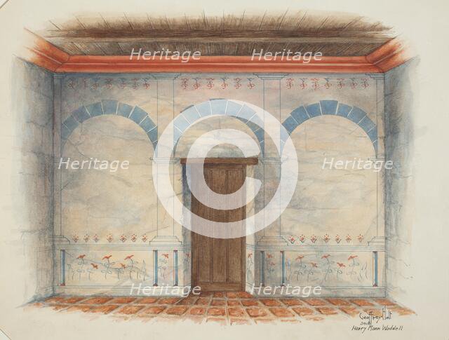 Restoration Drawing, 1937. Creators: Geoffrey Holt, Harry Mann Waddell.