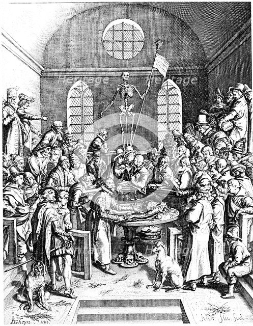 Late 16th century anatomy theatre, Jacques de Gehyn the Elder, 1633. Artist: Jacques de Gehyn the Elder