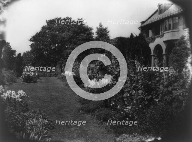Allgates, the home of the Horatio Gates Lloyd family, formal gardens, between 1918 and 1923. Creator: Frances Benjamin Johnston.