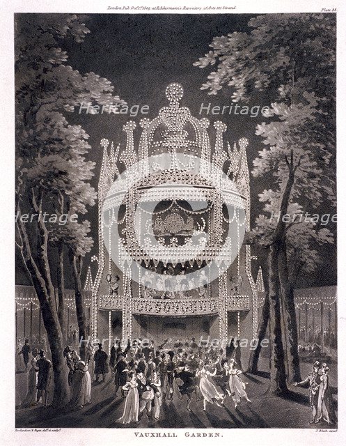 View of Vauxhall Gardens, Lambeth, London, 1809. Artist: J Bluck