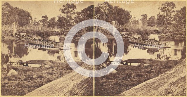 Golbourn Punt at Seymour, Australia, 1860s. Creator: Unknown.