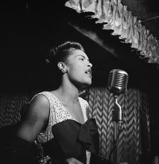 Portrait of Billie Holiday, Downbeat, New York, N.Y., ca. Feb. 1947. Creator: William Paul Gottlieb.