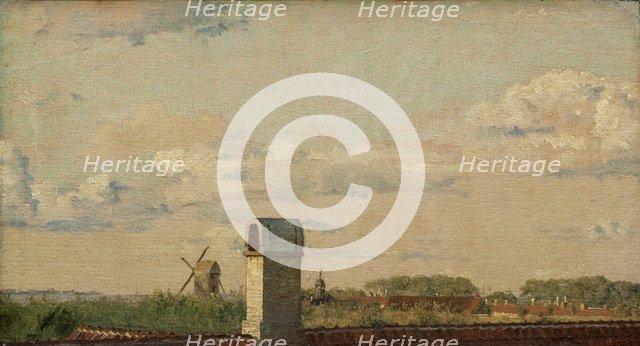 View from a Window in Toldbodvej Looking Towards the Citadel in Copenhagen, c.1833. Artist: Købke, Christen Schiellerup (1810-1848)